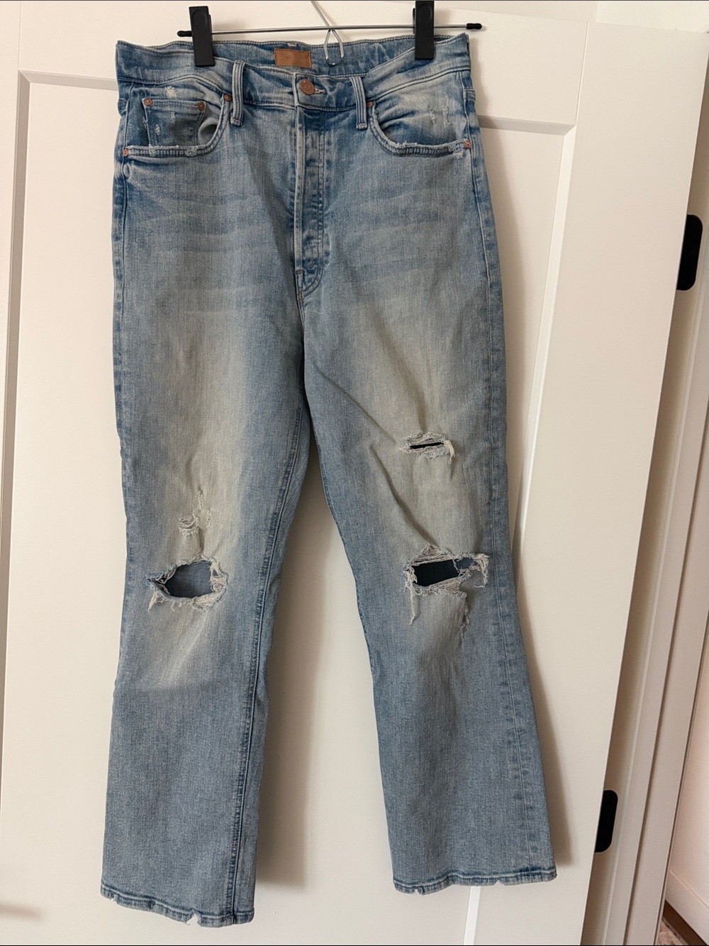 MOTHER Light Blue Distressed Straight Women’s Jeans